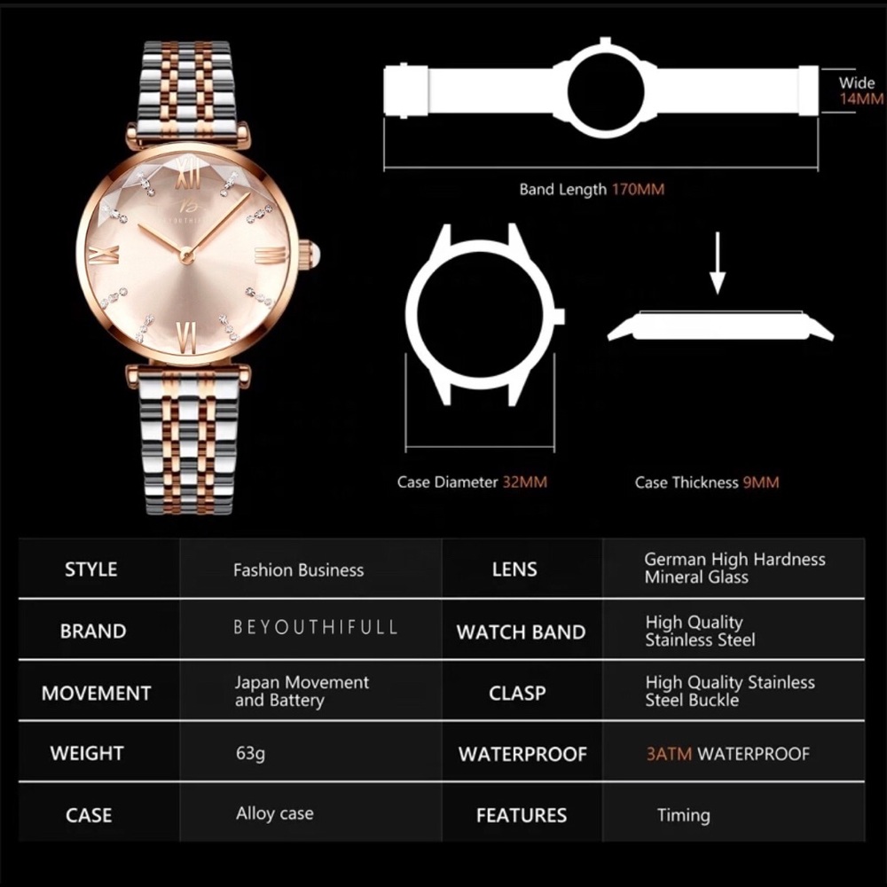Quartz Watch in Rose Gold - Picture 6 of 16